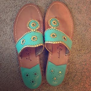 Jack Rogers Teal Sandals Size 10